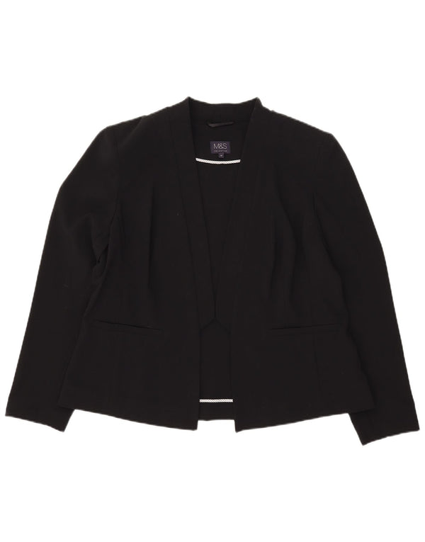 Marks & Spencer Womens Open Blazer Jacket UK 18 XL Black Polyester