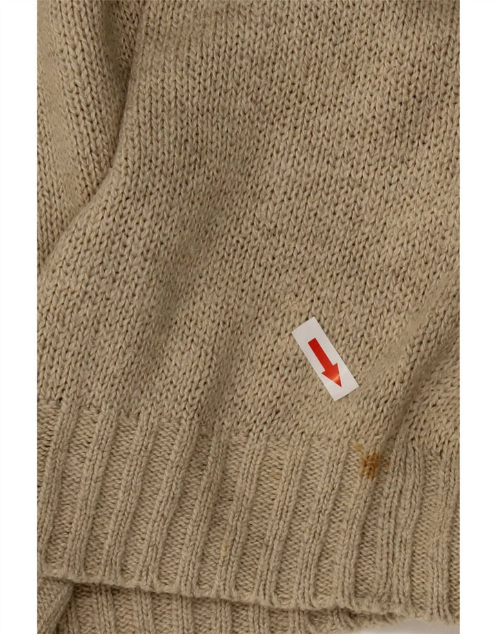 Benetton Mens Vest Tank Top Medium Beige Cotton