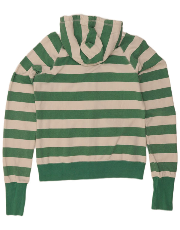 Felpa con cappuccio e zip da donna Nike UK 14/16 a righe grandi verdi