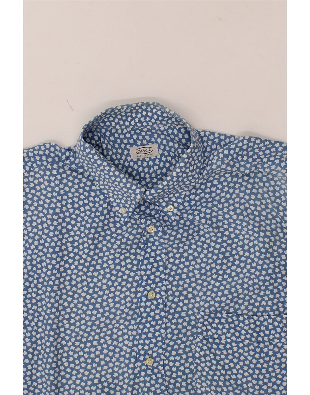 CAMEL Mens Short Sleeve Shirt XL Blue Floral Vintage Camel and Second-Hand Camel from Messina Hembry 