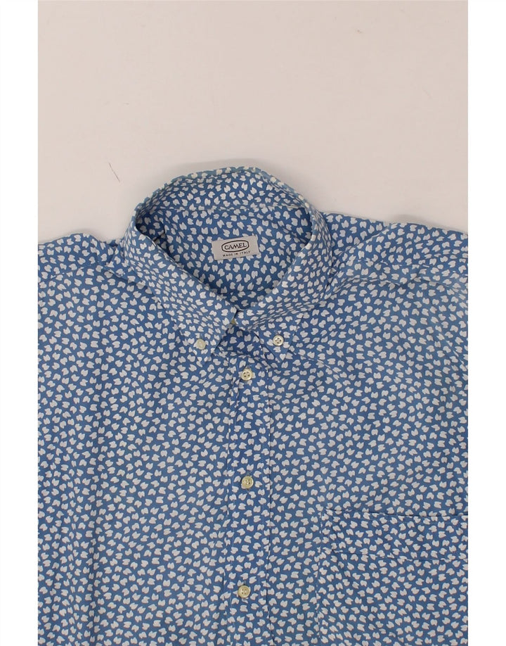 CAMEL Mens Short Sleeve Shirt XL Blue Floral Vintage Camel and Second-Hand Camel from Messina Hembry 