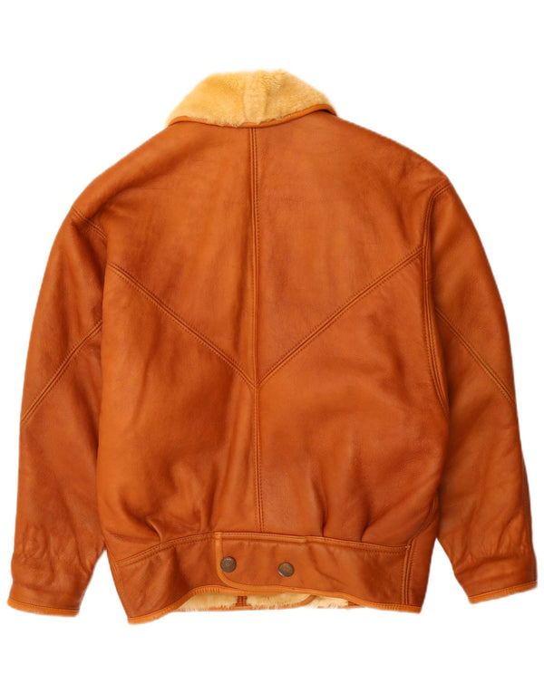 Vintage Damen Übergroße Lammfelljacke UK 16 Large Braun