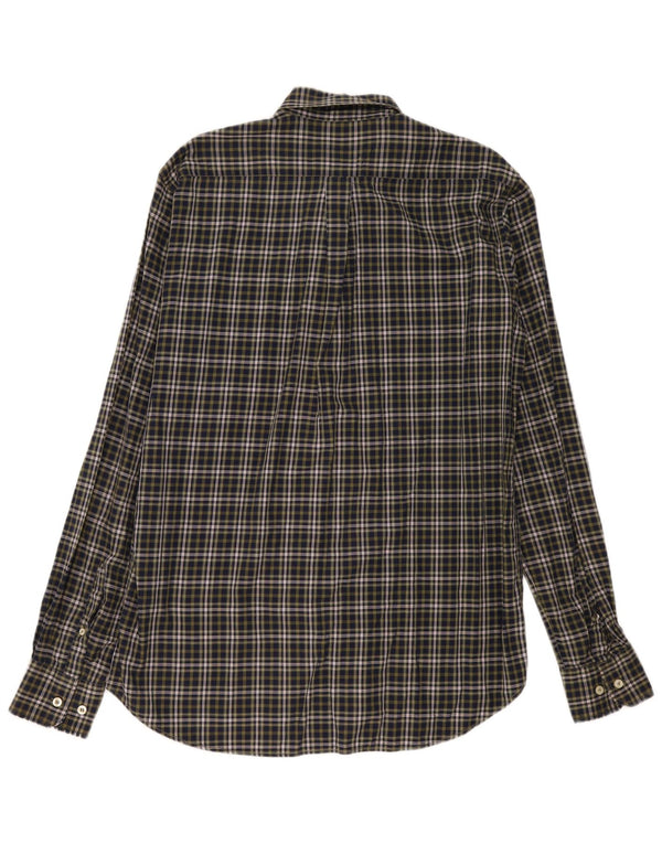 Camisa de franela para hombre Conte of Florence de algodón a cuadros verdes grandes