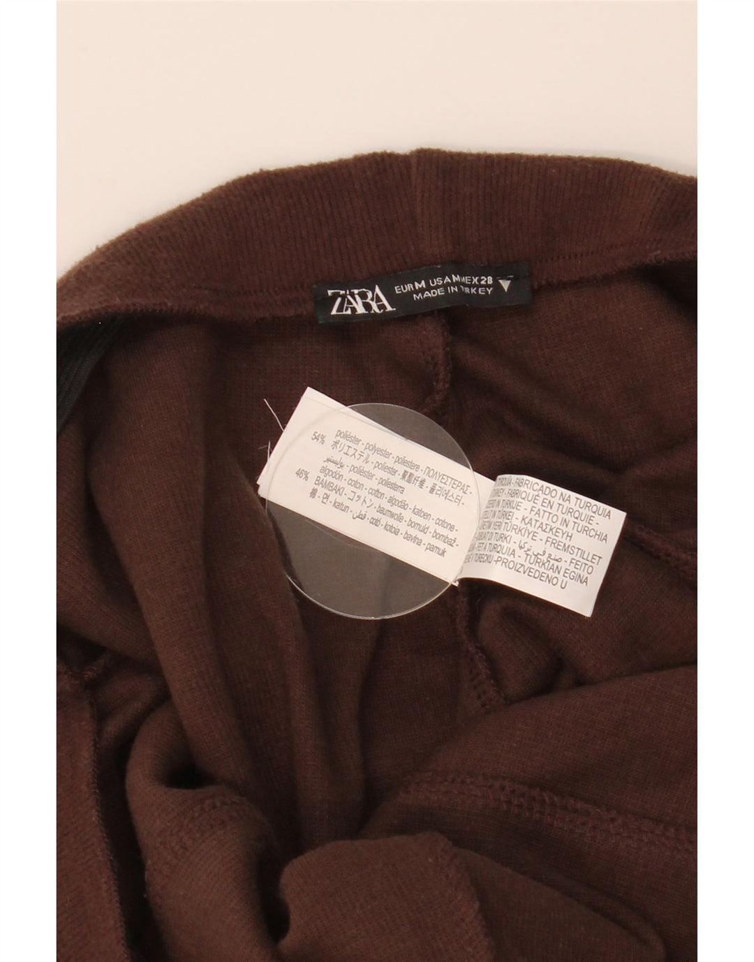 Zara Womens Knit Tracksuit Trousers UK 14 Medium  Brown Polyester