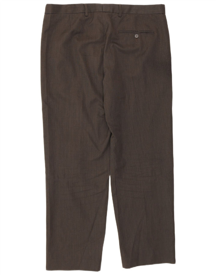 Marks & Spencer Pantalon décontracté coupe classique pour homme W36 L29 Marron Polyester