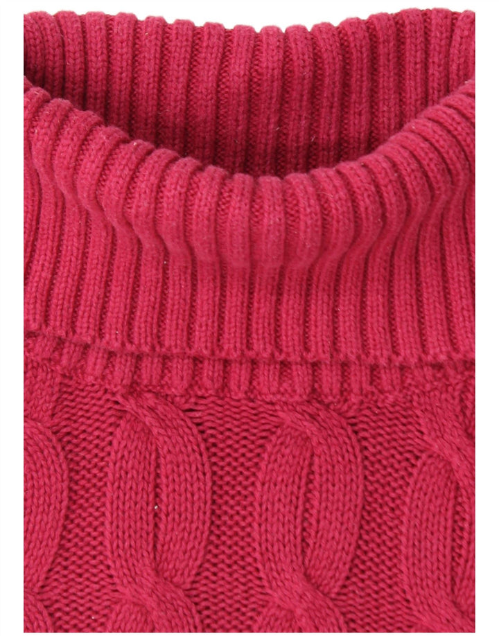 VINTAGE Womens Roll Neck Jumper Sweater UK 14 Medium Pink
