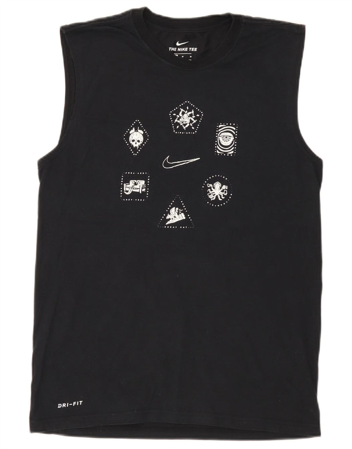 Nike Herre Dri Fit Grafisk Vest Top Medium Sort