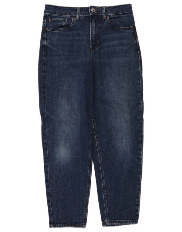 Jeans affusolati a vita alta da donna Marks & Spencer Mom UK 8 piccoli W28 L26 blu