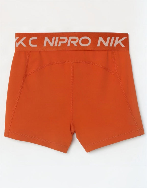 Nike Damen Dri Fit Graphic Sport Shorts UK 8 Small Orange Polyester