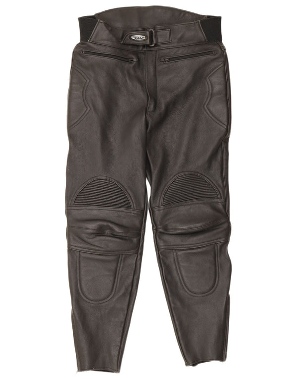 Scott Womens Leather Moto Racer Trousers UK 16 Large W34 L27 Black Biker