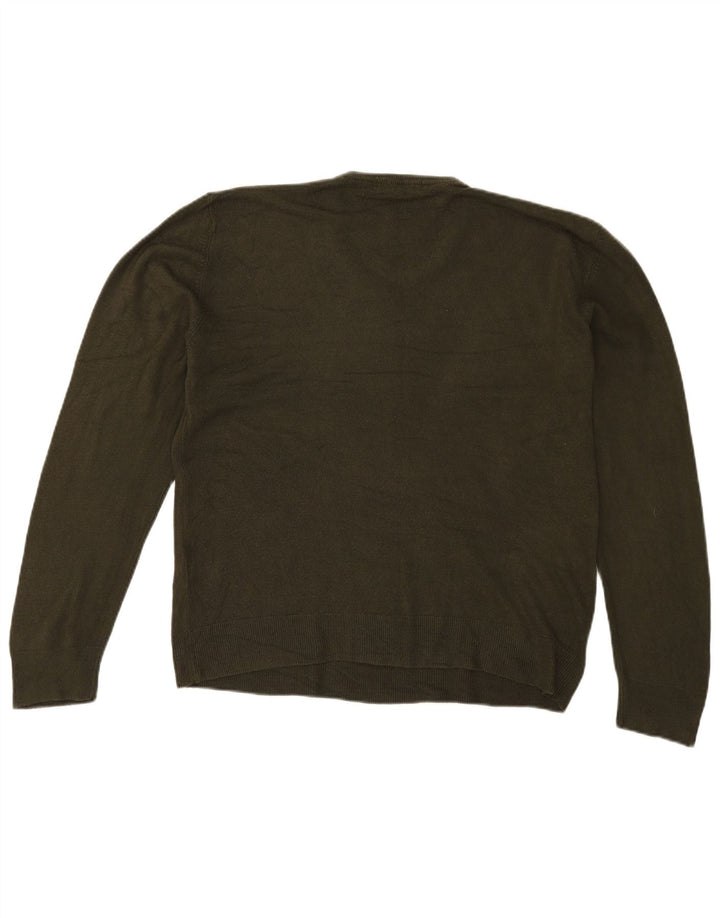 Marks & Spencer Herre V-hals sweater Stor Khaki Akryl