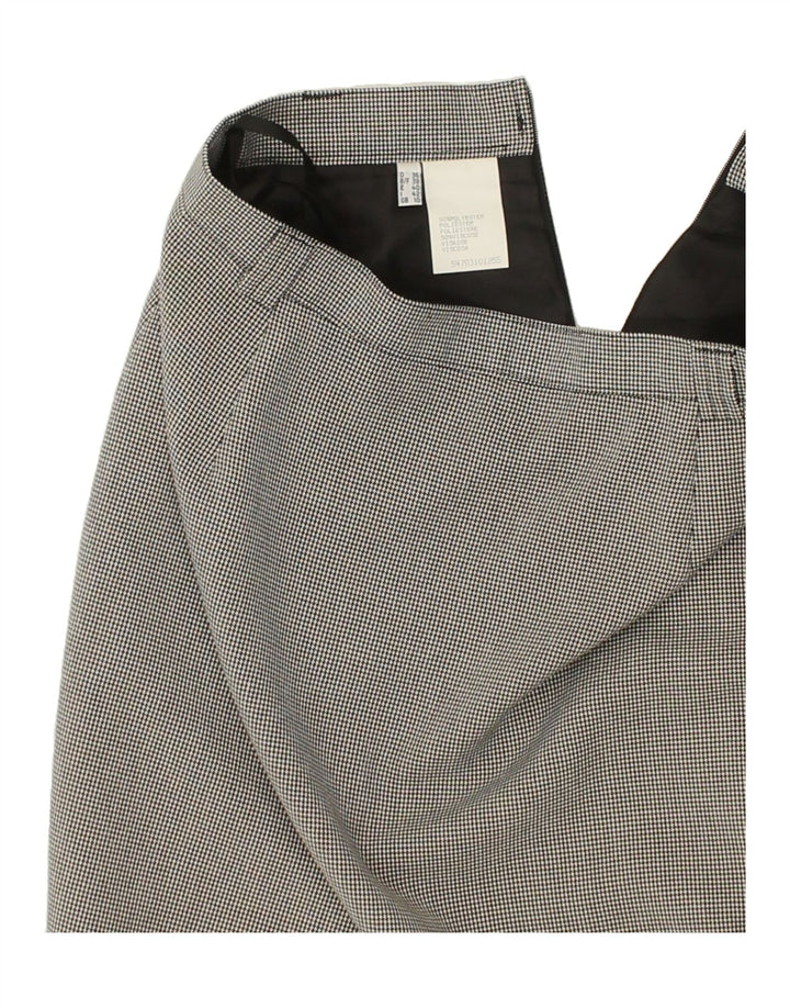 VINTAGE Womens Pencil Skirt UK 10 Small W26 Grey Check Polyester Vintage Vintage and Second-Hand Vintage from Messina Hembry 