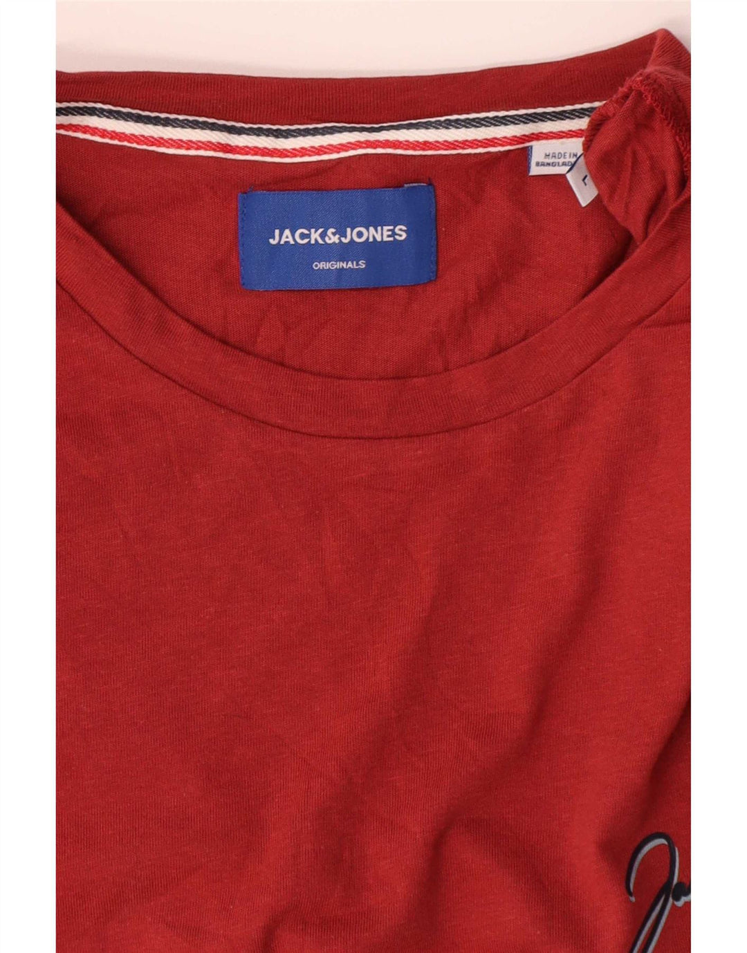 Jack & Jones Mens T-Shirt Top Medium Red Cotton