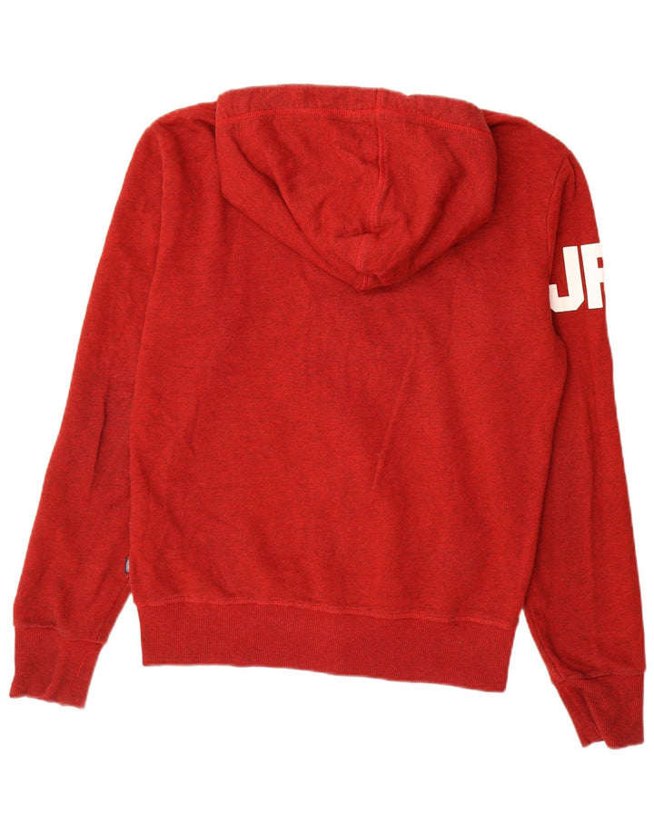 Superdry Mens Graphic Zip Hoodie Sweater Medium Red Cotton