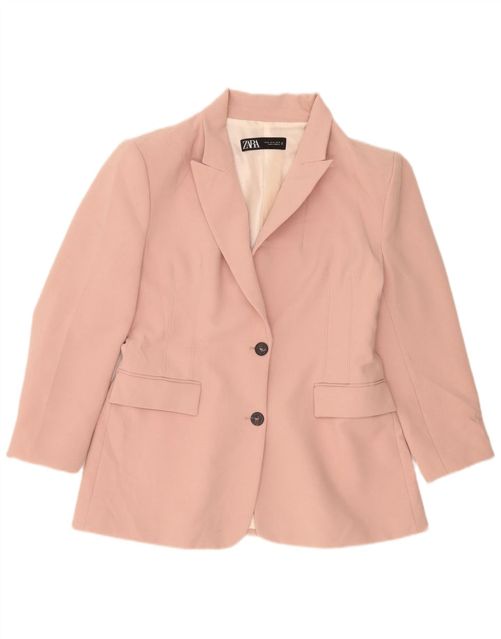 Zara Veste Blazer 2 Boutons Femme UK 18 XL Rose
