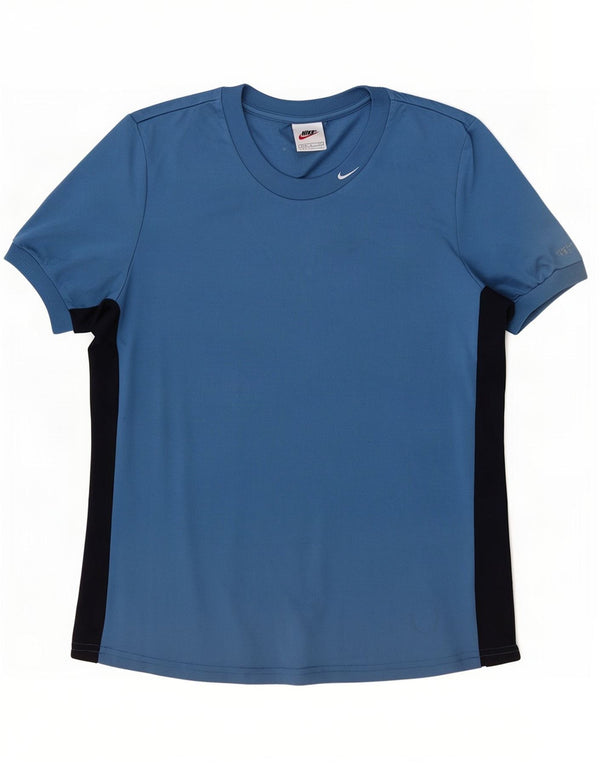 Nike Womens T-Shirt Top US 4/6 Small Blue Colourblock Polyester