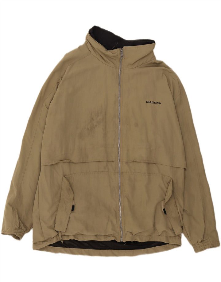 DIADORA Mens Rain Jacket UK 42 XL Khaki Polyamide Vintage Diadora and Second-Hand Diadora from Messina Hembry 