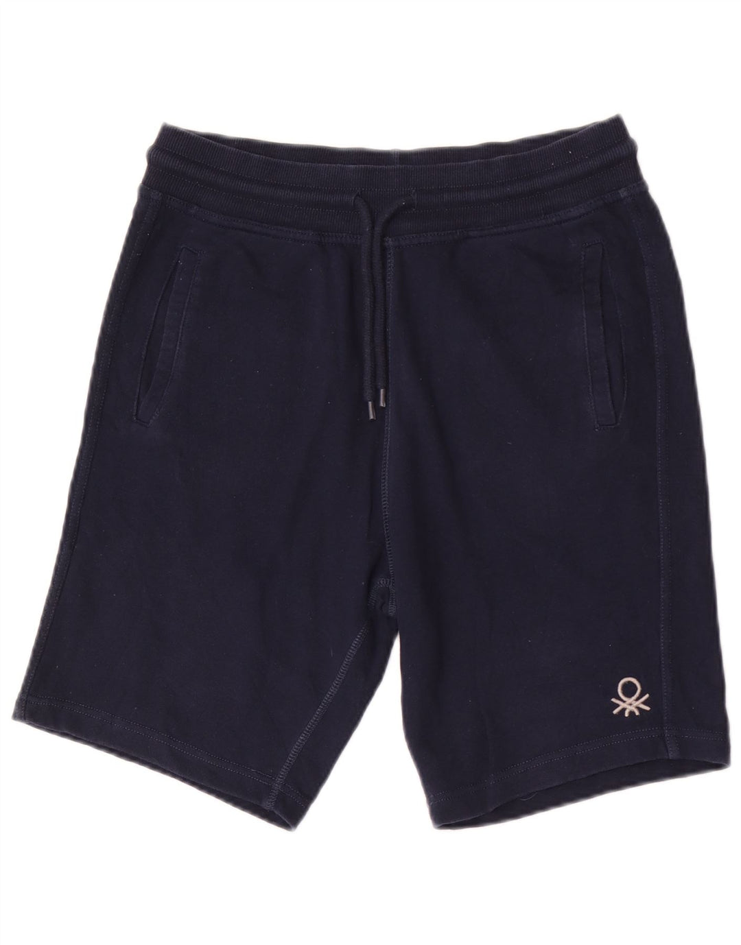 Benetton Mens Sport Shorts Medium  Navy Blue Cotton