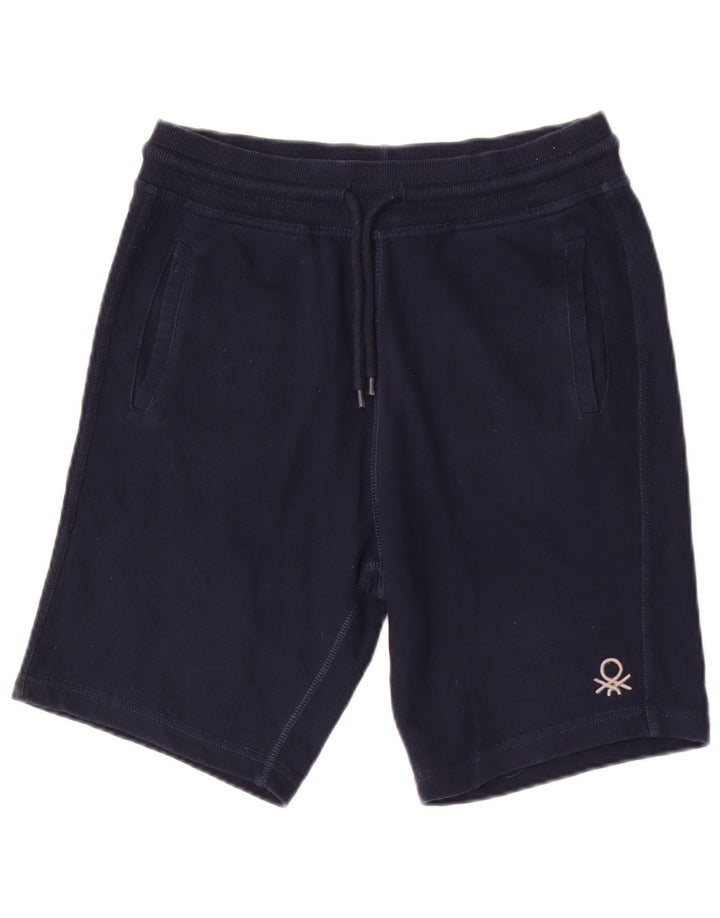 Benetton Mens Sport Shorts Medium  Navy Blue Cotton