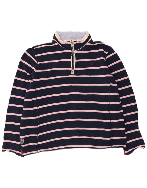 Crew Clothing Pull surdimensionné pour femme UK 18 XL Bleu marine rayé