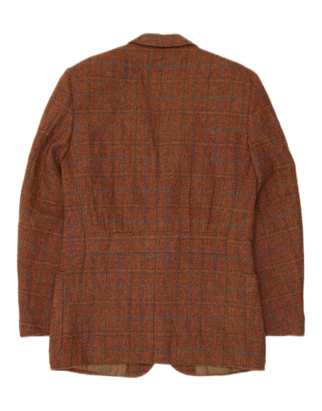 Vintage Mens 2 Button Blazer Jacket IT 48 Medium Brown Check Virgin Wool