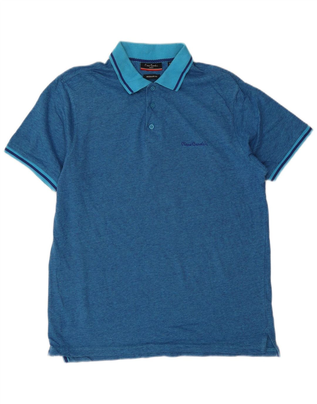 Pierre Cardin Mens Regular Fit Polo Shirt Medium Blue Cotton