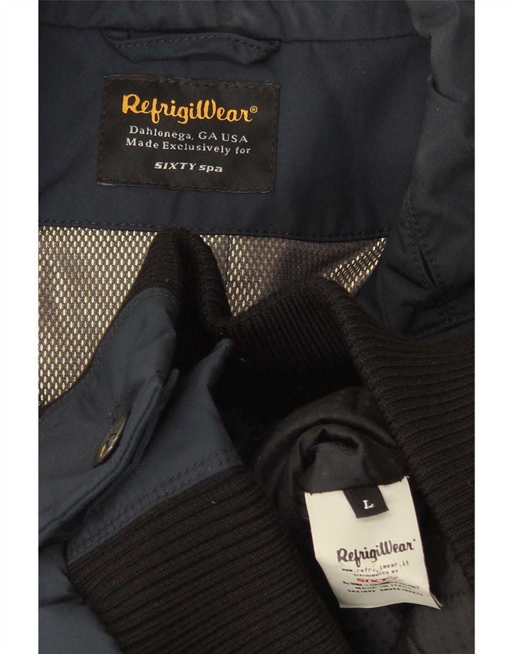 Refrigiwear Chaqueta bomber para hombre UK 40 Large Azul marino Colorblock Poliamida