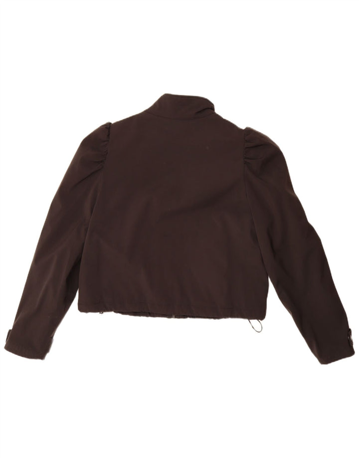 Zara Womens Crop Oversize Bomber Jacket UK 10 Petit Noir