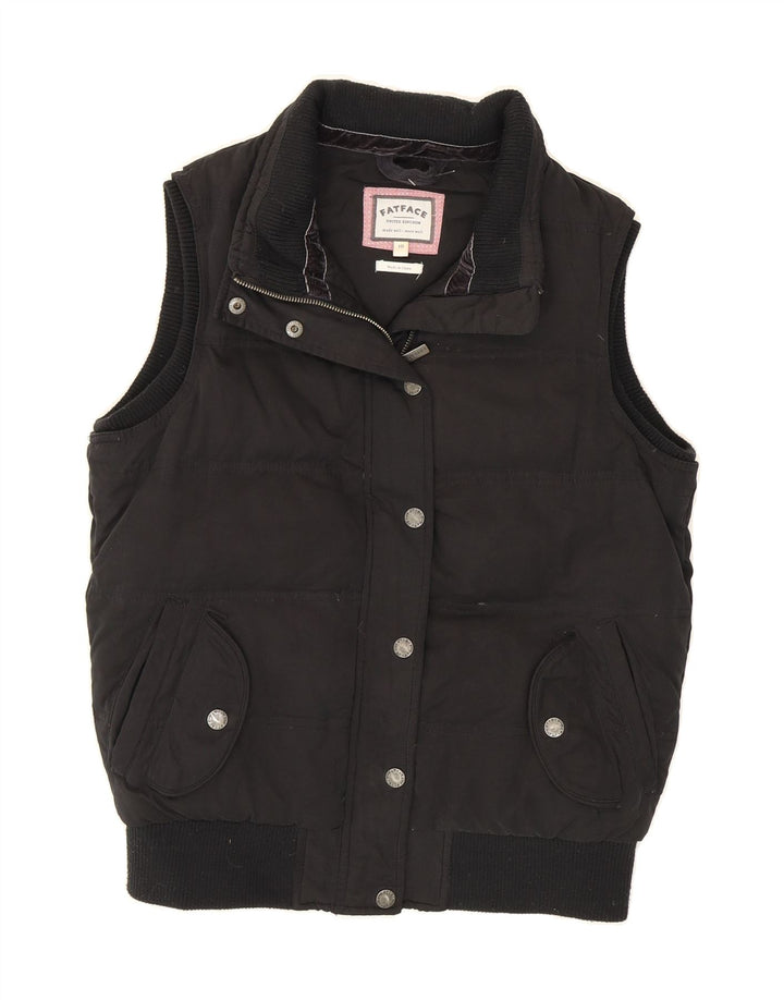 FAT FACE Womens Padded Gilet UK 10 Small Black Polyester Vintage Fat Face and Second-Hand Fat Face from Messina Hembry 