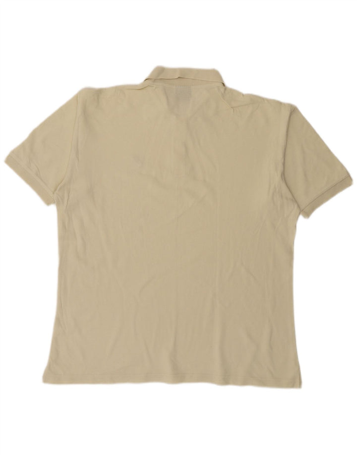 ASICS Mens Polo Shirt Large Off White Cotton