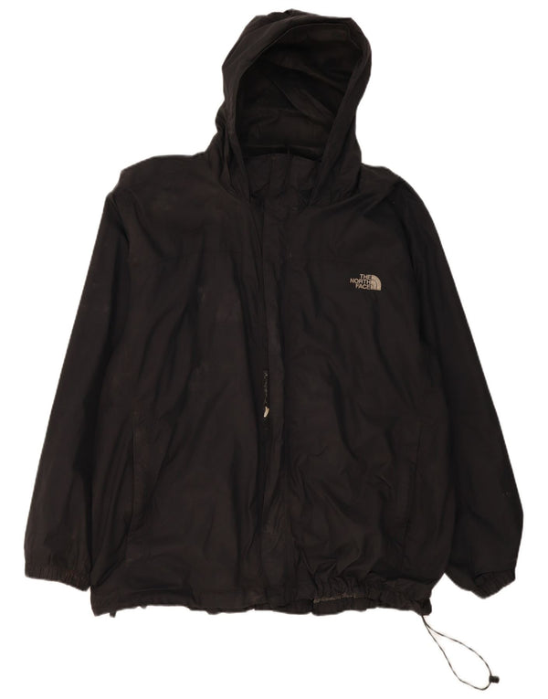 The North Face Mens Hooded Rain Jacket UK 44 2XL Black Nylon