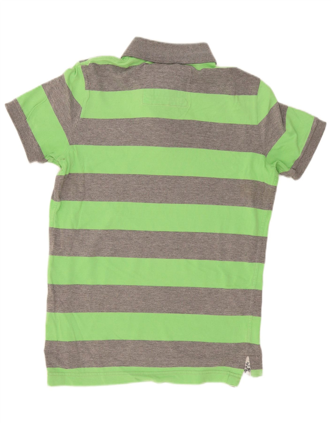 Superdry Mens Polo Shirt Medium Green Striped Cotton