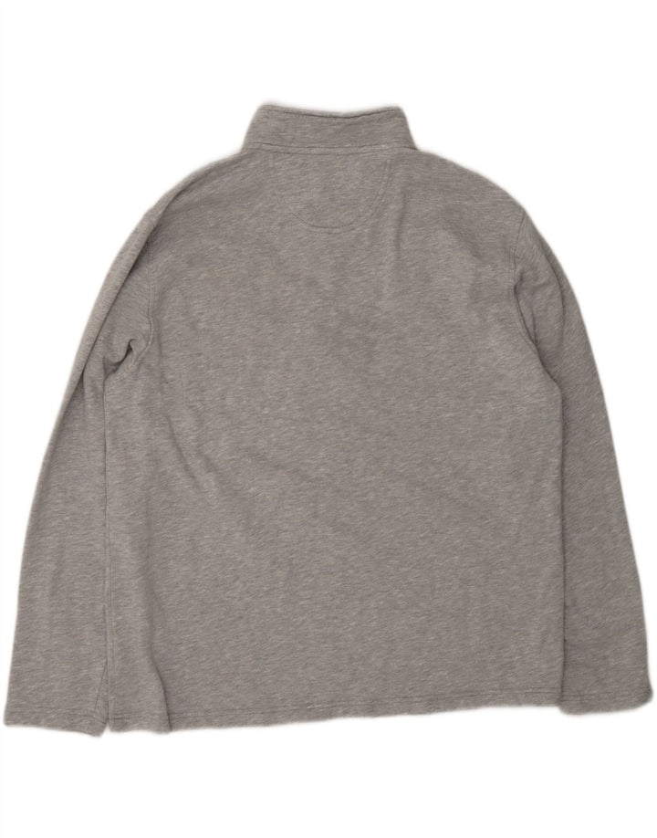 IZOD Mens Zip Neck Sweatshirt Jumper XL Grey Cotton Vintage Izod and Second-Hand Izod from Messina Hembry 