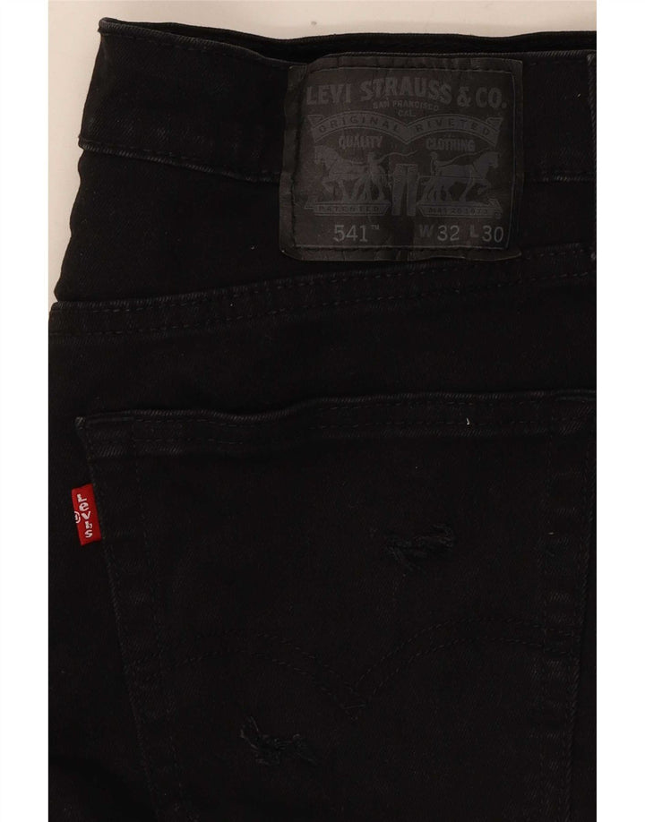 Pantaloncini di jeans Levi's 541 da donna W32 grandi in cotone nero