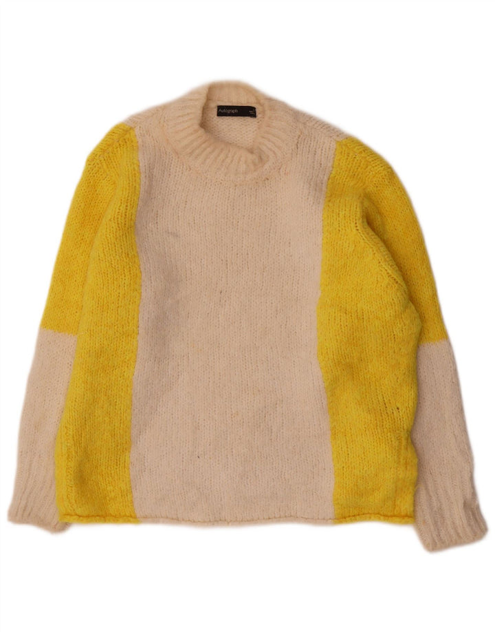 Marks & Spencer Womens Turtle Neck Jumper Sweater UK 10 Small Off White