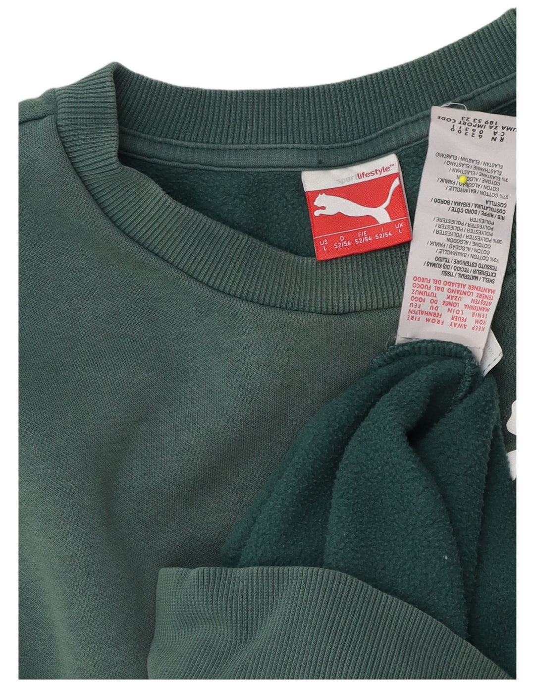 Felpa grafica da uomo Puma Maglione grande cotone verde