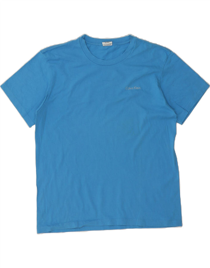CALVIN KLEIN Mens T-Shirt Top Large Blue Cotton Vintage Calvin Klein and Second-Hand Calvin Klein from Messina Hembry 