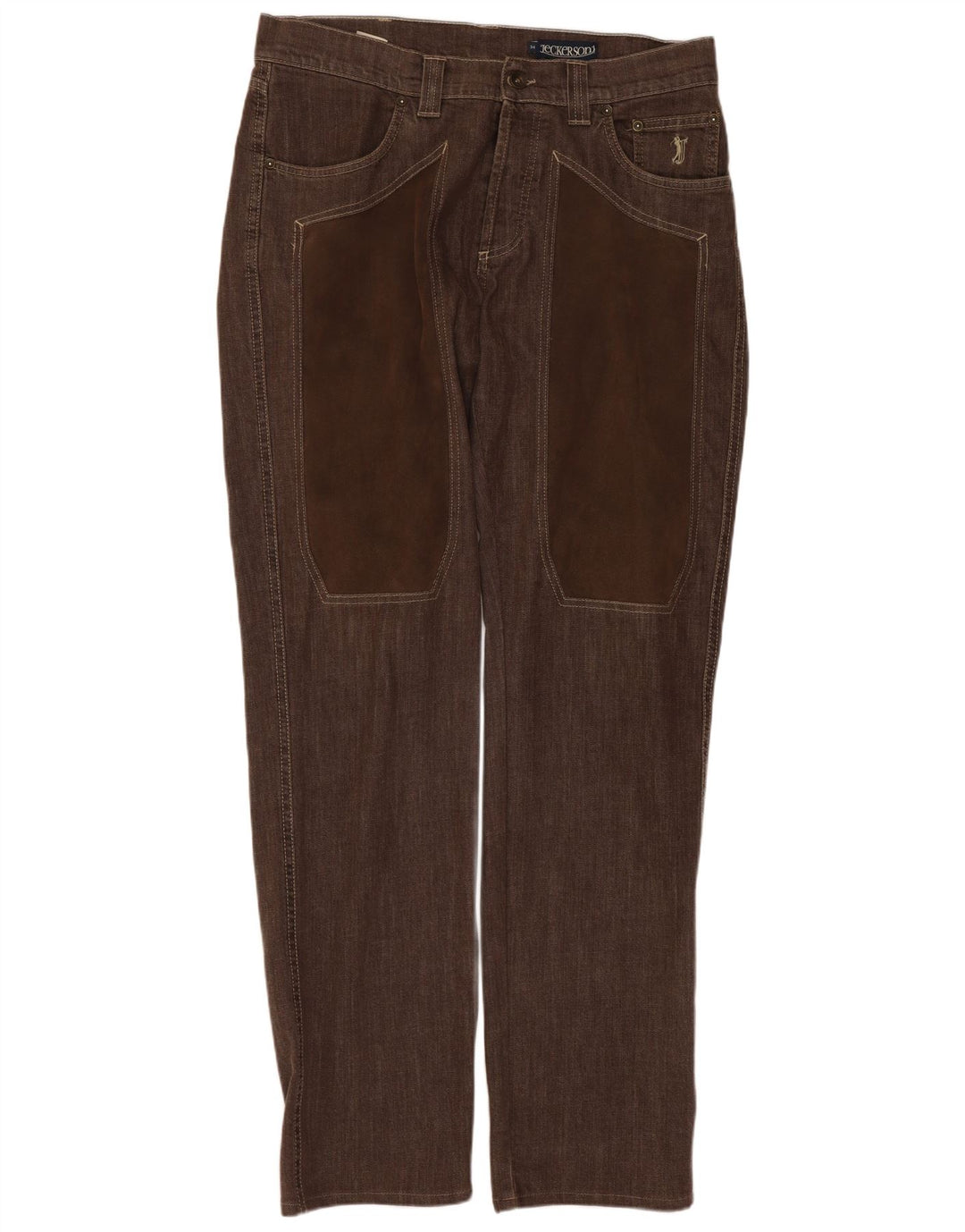 Jeckerson Mens Regular Jeans W30 L32 Brown Cotton