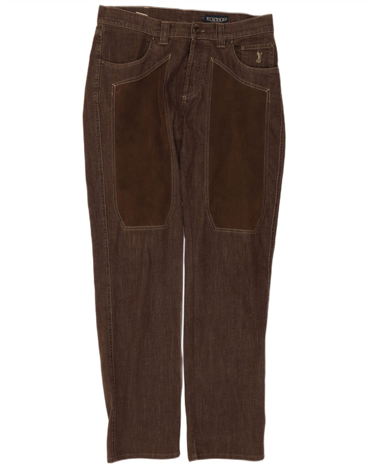 Jeckerson Mens Regular Jeans W30 L32 Brown Cotton