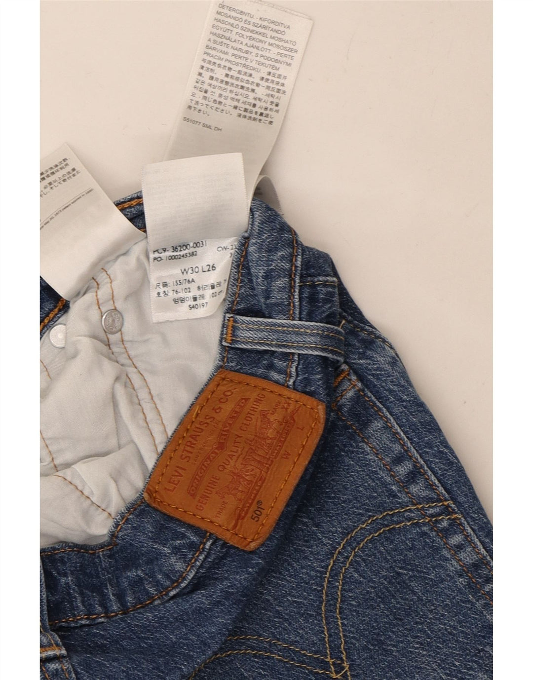 LEVI'S Womens 501 Straight Jeans W30 L23 Blue Cotton