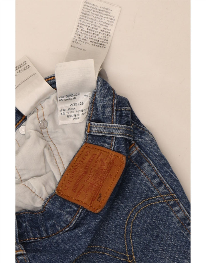 LEVI'S Womens 501 Straight Jeans W30 L23 Blue Cotton