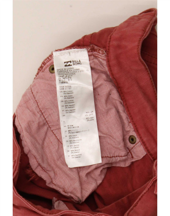 Pantaloncini di jeans invecchiati Billabong da donna W26 piccoli in cotone rosso