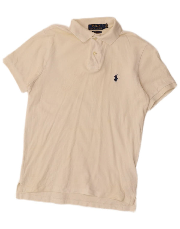 Polo Ralph Lauren Mens Custom Slim Fit Polo Shirt Small Off White Cotton