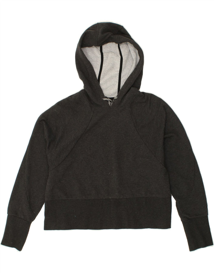 NIKE Womens Dri Fit Crop Hoodie Jumper UK 14 Medium Grey Polyester Vintage Nike and Second-Hand Nike from Messina Hembry 