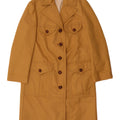 VINTAGE Womens Overcoat UK 14 Medium Brown Synthetic