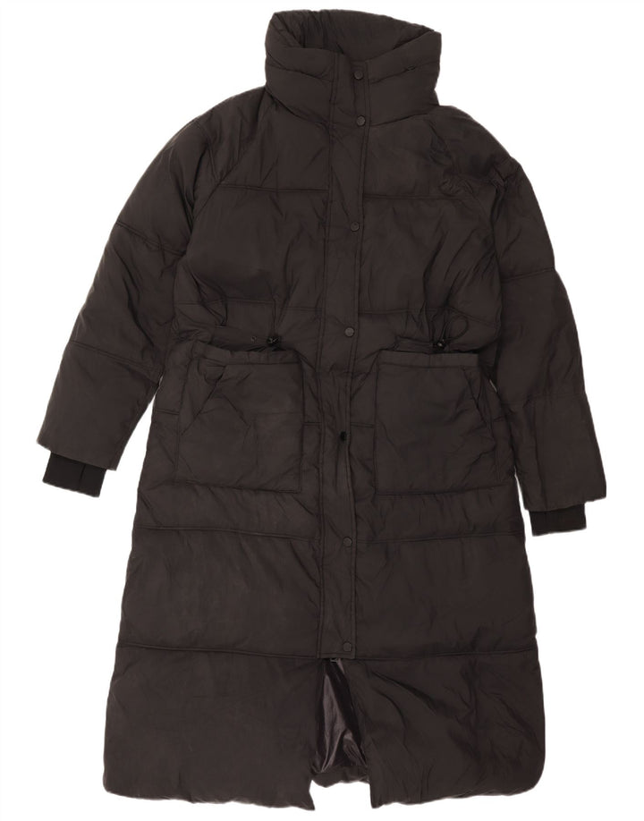 Zara Damen Kapuzenmantel, gepolstert, UK 14, Mittelschwarz, Polyester