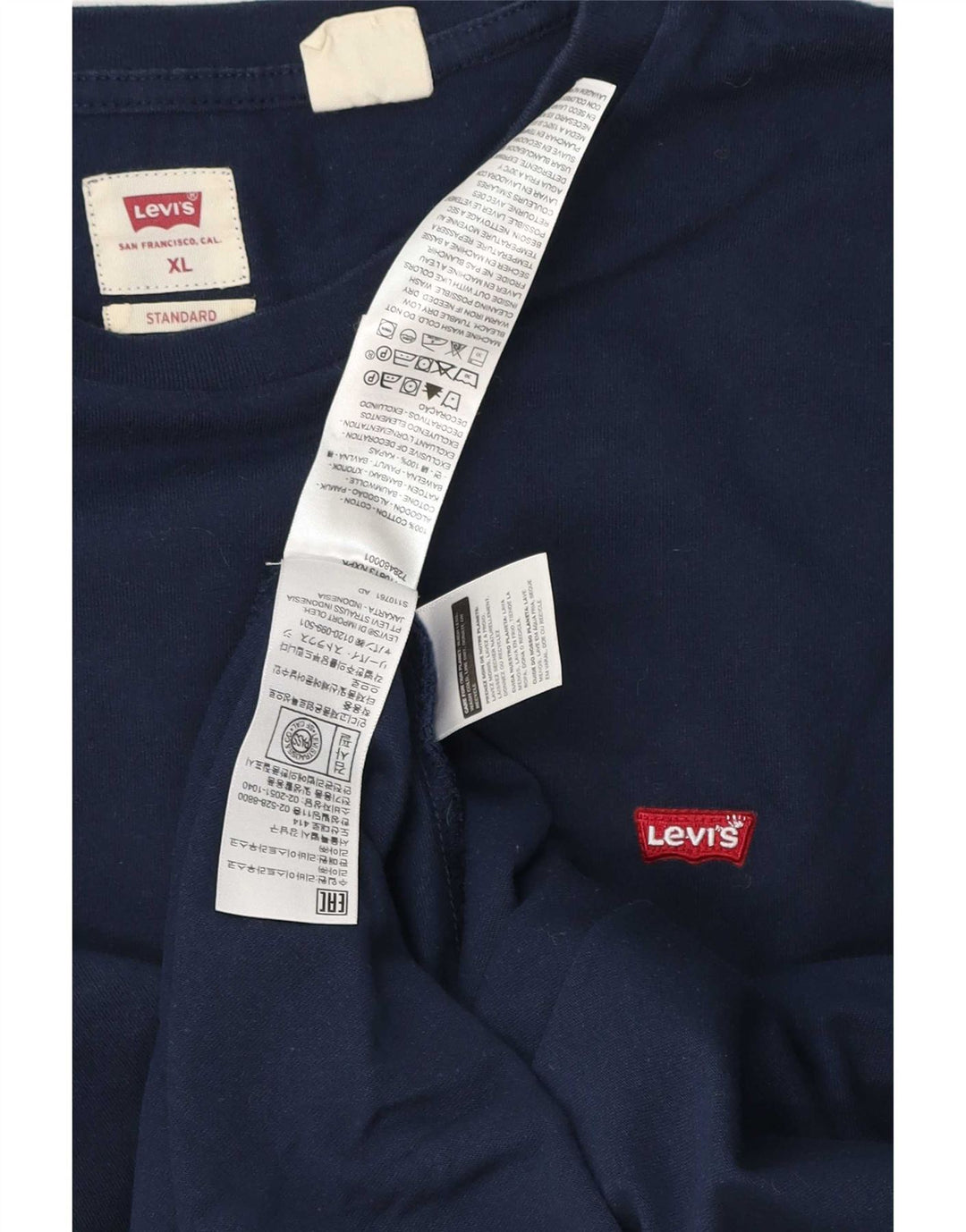 Levi's Mens Standard Top Long Sleeve XL Navy Blue Cotton