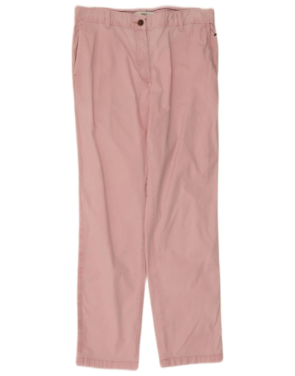 Marks & Spencer Womens Regular Fit Chino Trousers UK 10 Small W30 L29 Pink