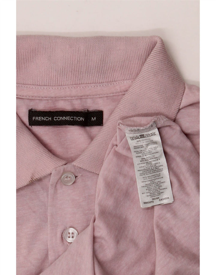 FRENCH CONNECTION Mens Polo Shirt Medium Pink Cotton