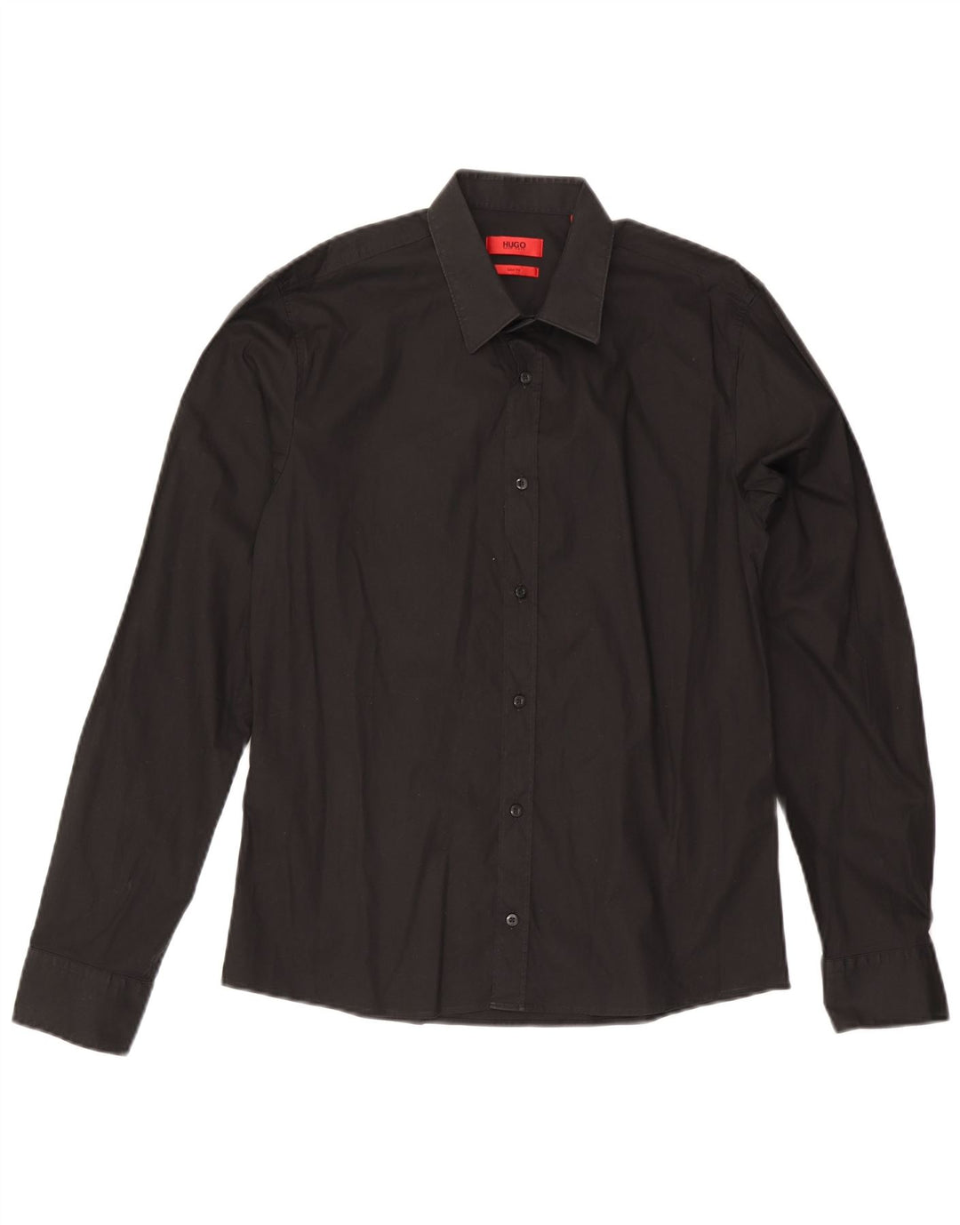 Hugo Boss Mens Slim Fit Shirt Medium Black Cotton